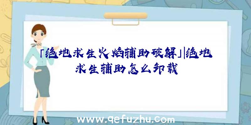 「绝地求生火焰辅助破解」|绝地求生辅助怎么卸载
